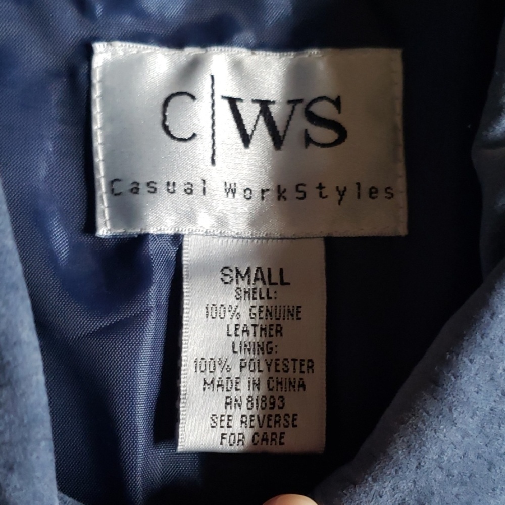 EUC CWS Sz S blue suede jacket - Picture 4 of 8